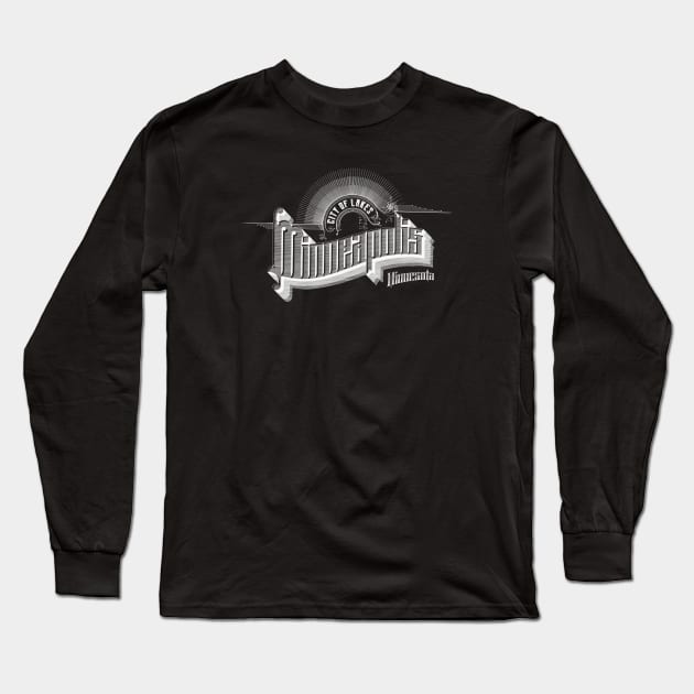 Vintage Minneapolis, MN Long Sleeve T-Shirt by DonDota